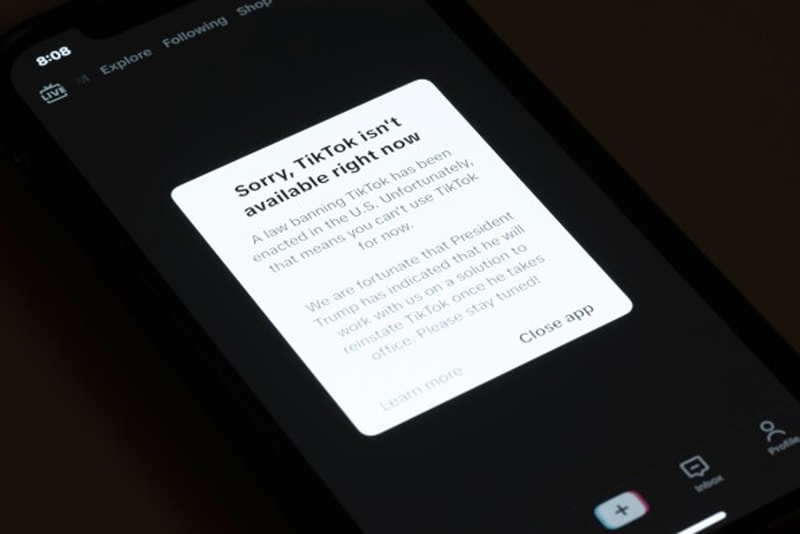 TikTok Goes Dark as Federal Ban Takes Effect donald trump 90 day ban app store tik tok red note apple sorry not available ban president