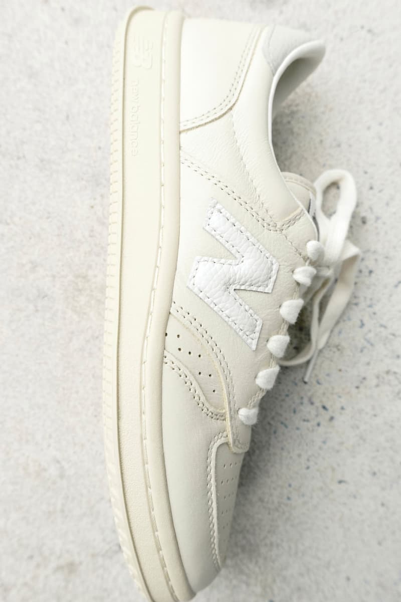 Closer Look at the AURALEE x New Balance T500 FW25 Collaboration tennis shoe brown lime green japanese release date store list