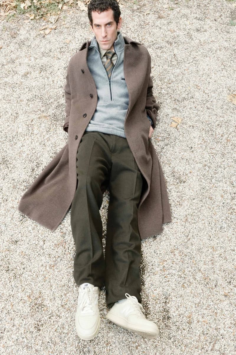 Closer Look at the AURALEE x New Balance T500 FW25 Collaboration tennis shoe brown lime green japanese release date store list