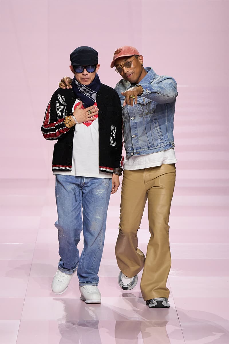 Pharrell and NIGO Prove That Working With Friends Is a Winning Combination for Louis Vuitton FW25 buttersoft skatewear skateboarding shoes collaboration shoes sneakers varsity jackets Callum Turner, J-Hope, Idris Elba, Chris Paul, Victor Wembanyama, Travis Scott