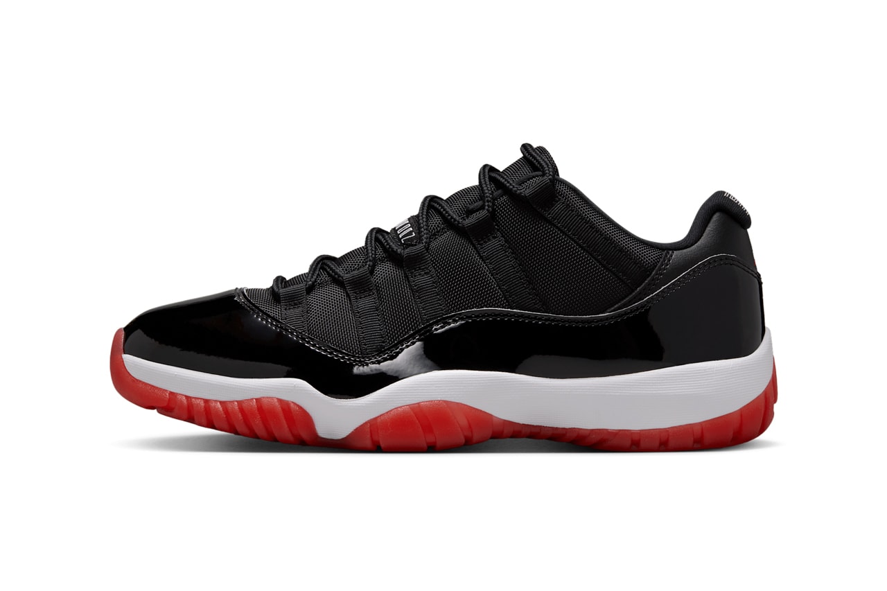 air michael jordan brand 11 low bred black white red 2025 official release date info photos price store list buying guide fv5104 006