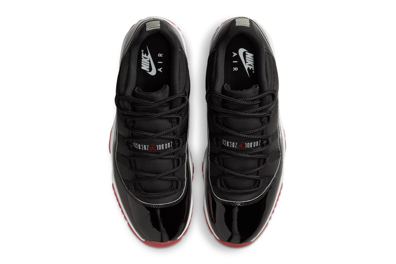 air michael jordan brand 11 low bred black white red 2025 official release date info photos price store list buying guide fv5104 006
