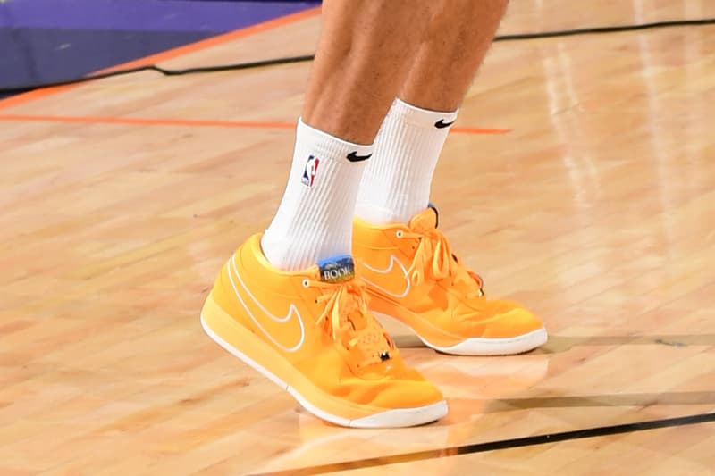 Devin Booker Debuts Nike Book 1 “Aspen Corner” PE phoenix suns nba basketball player golden yellow