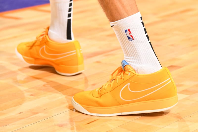 Devin Booker Debuts Nike Book 1 “Aspen Corner” PE phoenix suns nba basketball player golden yellow