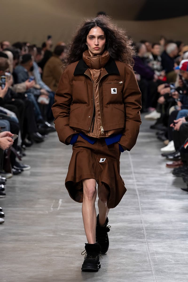 sacai FW25 Paris Fashion Week Collection Carhartt WIP ugg collaboration jm weston collab chitose abe japanese brand bomber jackets where the wild things are