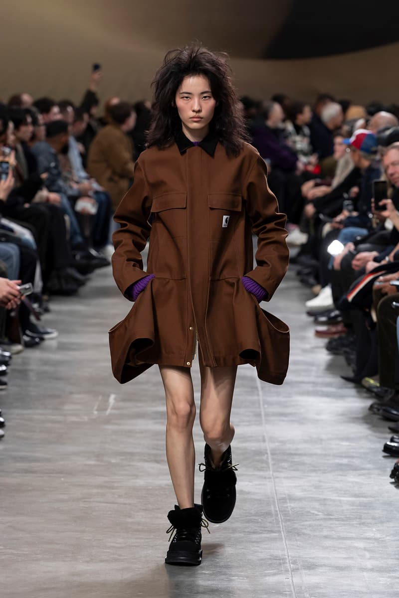 sacai FW25 Paris Fashion Week Collection Carhartt WIP ugg collaboration jm weston collab chitose abe japanese brand bomber jackets where the wild things are