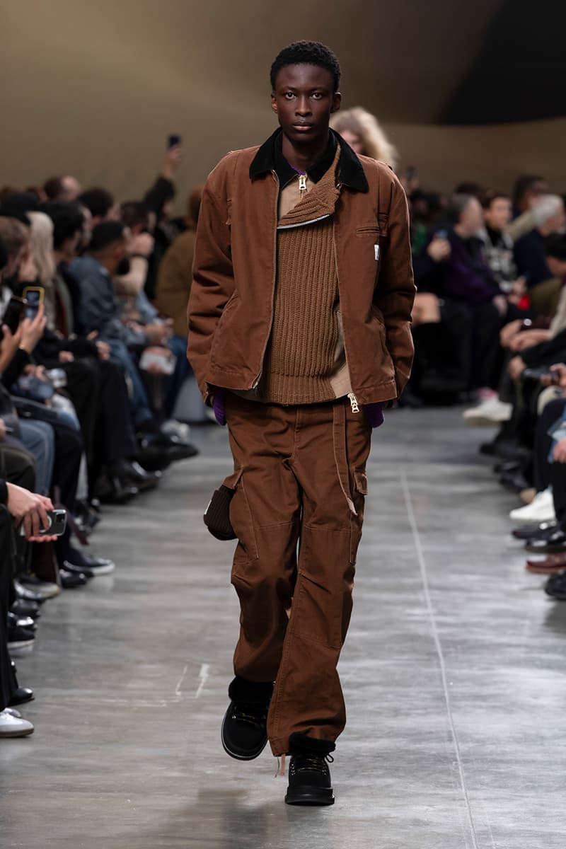 sacai FW25 Paris Fashion Week Collection Carhartt WIP ugg collaboration jm weston collab chitose abe japanese brand bomber jackets where the wild things are