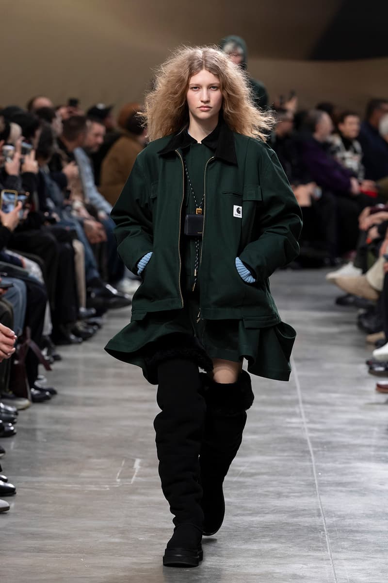 sacai FW25 Paris Fashion Week Collection Carhartt WIP ugg collaboration jm weston collab chitose abe japanese brand bomber jackets where the wild things are