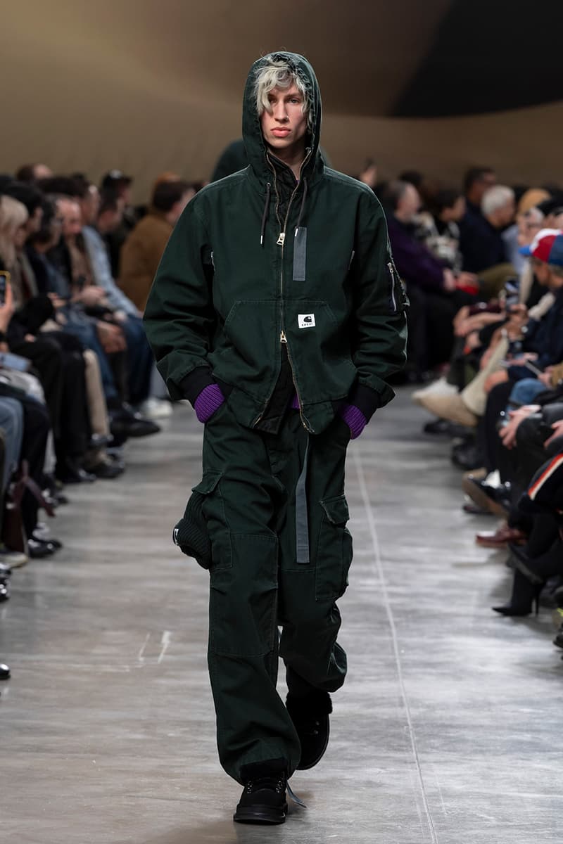 sacai FW25 Paris Fashion Week Collection Carhartt WIP ugg collaboration jm weston collab chitose abe japanese brand bomber jackets where the wild things are