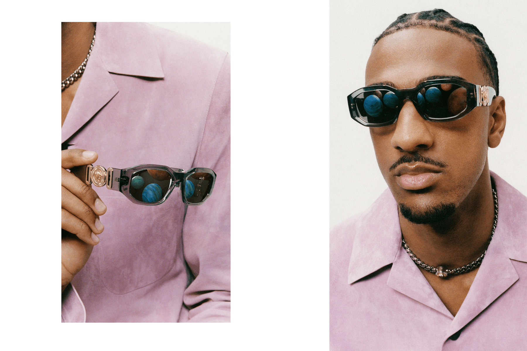 versace biggie notorious big alexandre sarr alex nba basketball sabrina carpenter grammy donatella music hip hop campaign photographer community streetwear fashion accessories iconic medusa