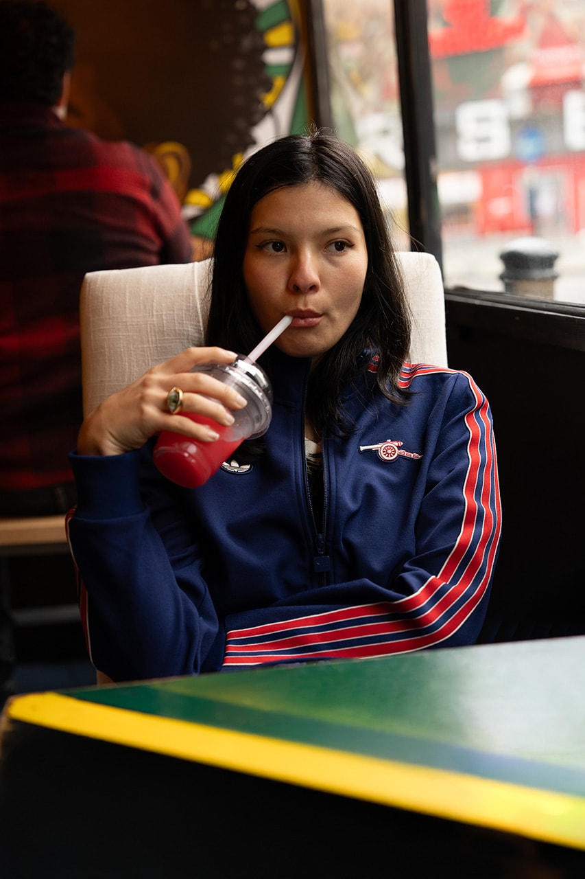 day in the life arsenal football club adidas emirates gazelle sneakers footwear streetwear video Jyrrel Roberts and Sofia Testino terrace icons north london derby 