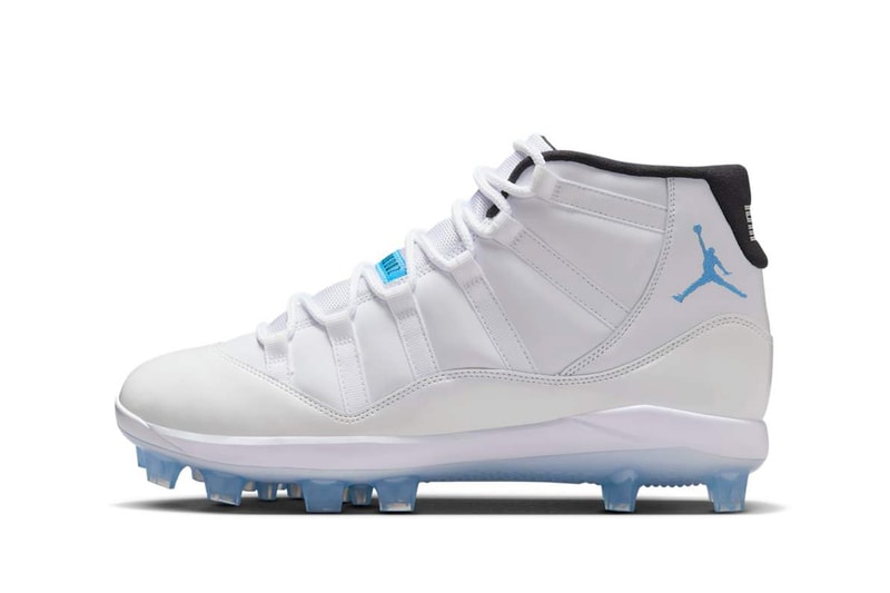 Official Look at the Air Jordan 11 "Legend Blue" Cleats HM7324-104 (TD) HM7326-104 (MCS) White/Legend Blue-Black release info february 2025