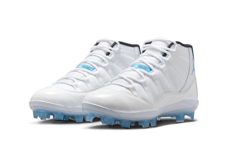 Official Look at the Air Jordan 11 "Legend Blue" Cleats HM7324-104 (TD) HM7326-104 (MCS) White/Legend Blue-Black release info february 2025