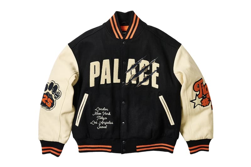 Every Item From Palace's Spring 2025 Collection k-way collaboration year of the snake motifs chore jackets varsity longsleeve hardware knitwear sweatershirts skateboards