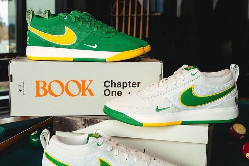 Devin Booker Reveals Nike Book 1 "Oregon Ducks" PE university of oregon ducks two exclusive green white basketball team 2025 march madness