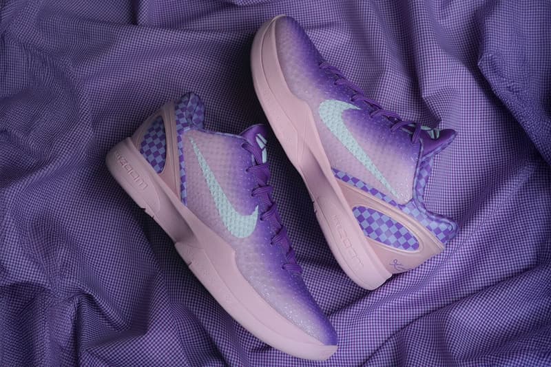 Vanessa Bryant Teases New Nike Kobe 6 Protro "Purple Checkerboard" Colorway kobe bryant black mamba lakers purple pink