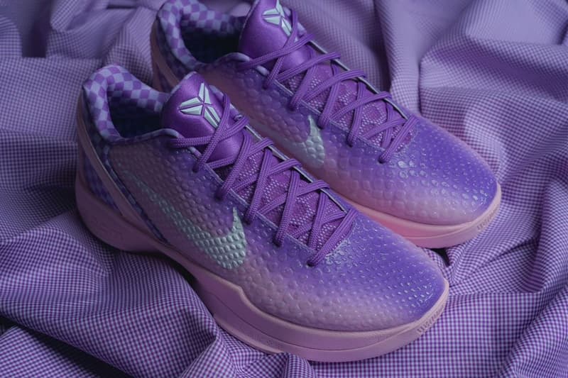 Vanessa Bryant Teases New Nike Kobe 6 Protro "Purple Checkerboard" Colorway kobe bryant black mamba lakers purple pink