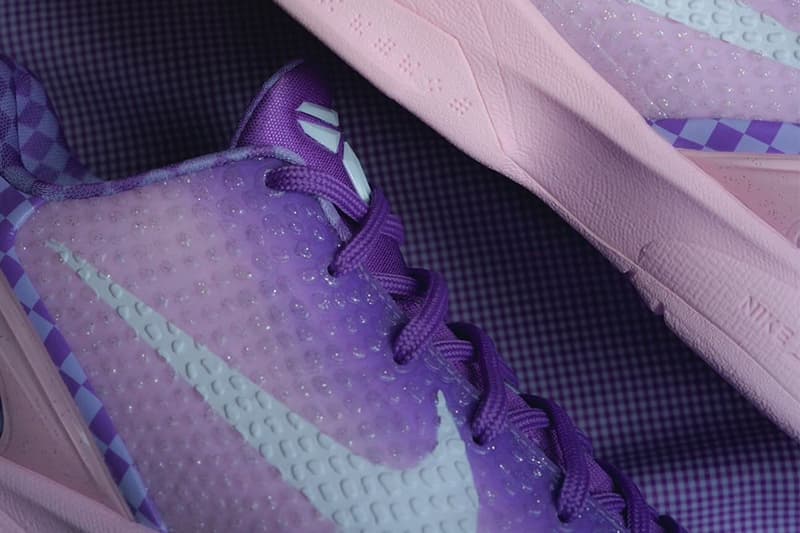 Vanessa Bryant Teases New Nike Kobe 6 Protro "Purple Checkerboard" Colorway kobe bryant black mamba lakers purple pink