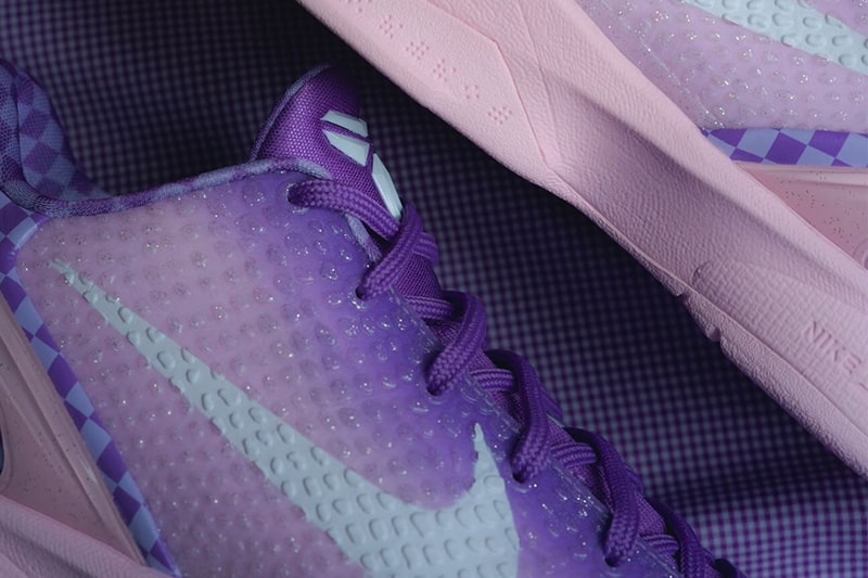 Vanessa Bryant Teases New Nike Kobe 6 Protro "Purple Checkerboard" Colorway kobe bryant black mamba lakers purple pink