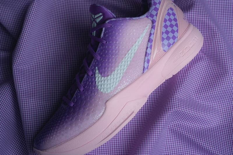 Vanessa Bryant Teases New Nike Kobe 6 Protro "Purple Checkerboard" Colorway kobe bryant black mamba lakers purple pink