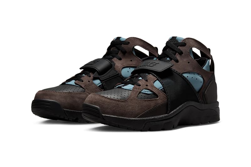 Nike Air Trainer Huarache “Baroque Brown” "Black/Smokey Blue-Velvet Brown-Baroque Brown" IB0497-001 Release Info