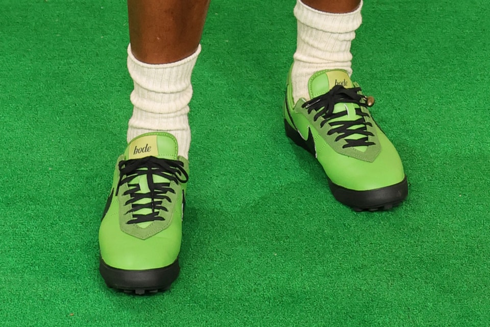 Bode x Nike Astrograbber Green All-Black Leather Preview | Hypebeast