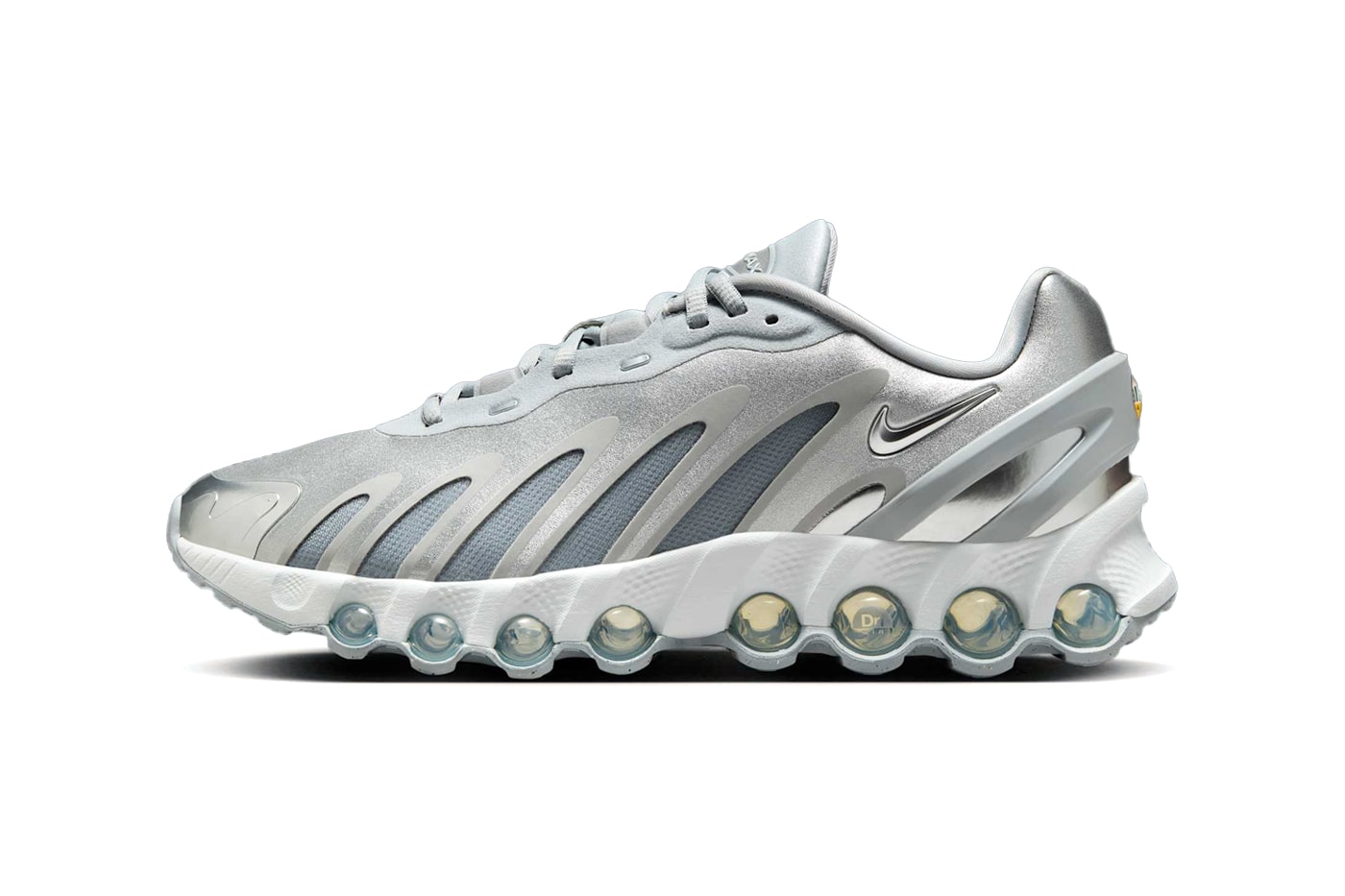 Nike Air Max DN8 “Wolf Grey/Metallic Silver” women's exclusive HF5509-001 Release Info Dynamic Air system Swoosh