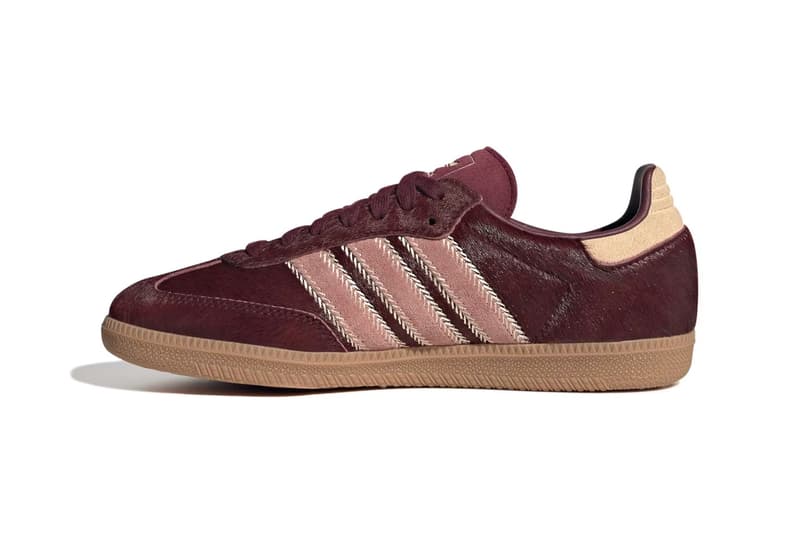 adidas Samba “Pony Hair” Pack “Wonder White/Core Black” “Maroon/Sand Strata” JP5329 JP5330 Release Info 