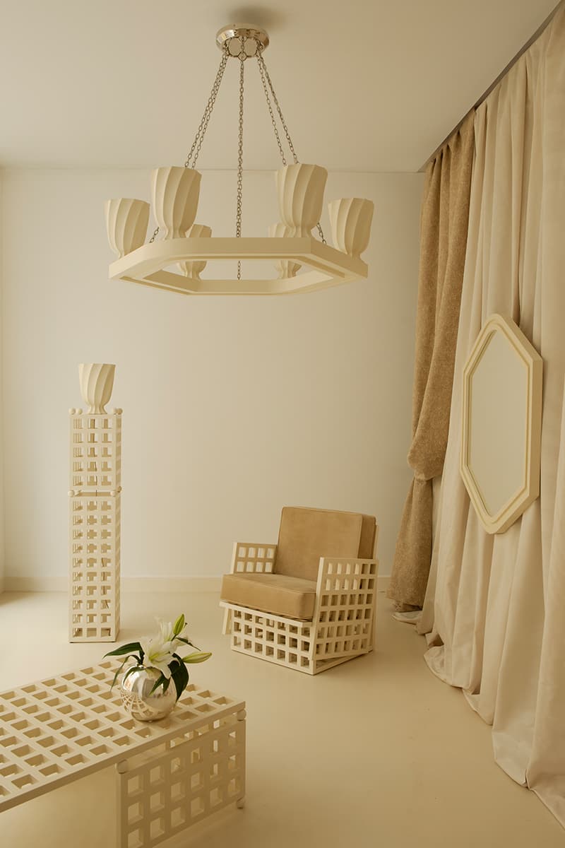 Monde Singulier HADDOU/DUFOURCQ "TRAMA" Collection Collaboration Info armchair chandelier coffee table floor lamp paravent floor lamp wall lamp to a mirror