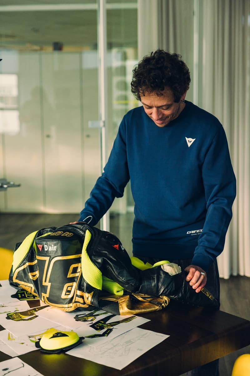 Dainese Group Valentino Rossi Soleluna Vale46 Anniversary Kit Dainese Demone GP D-air® 3x racing suit Pista GP RR helmet