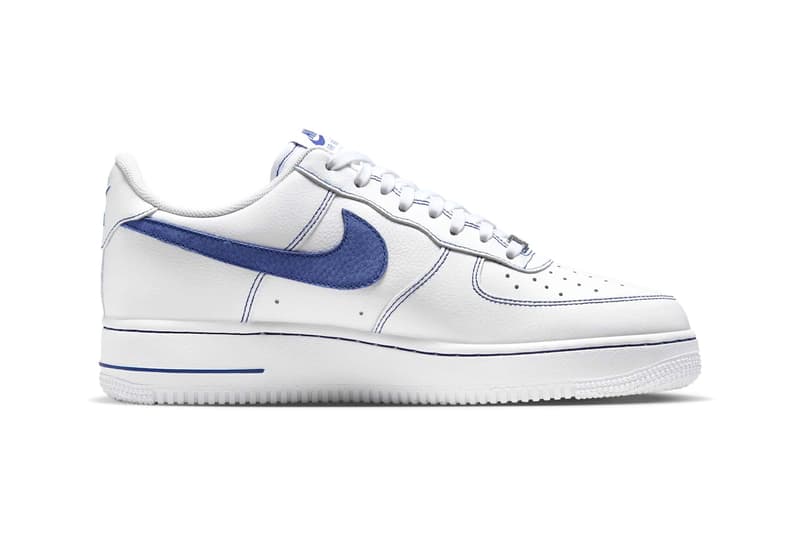 Nike Air Force 1 Low Contrast Stitch white deep royal blue HQ2037-100 Release Info