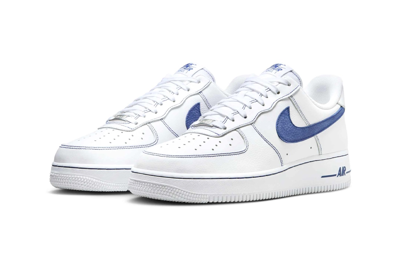 Nike Air Force 1 Low Contrast Stitch white deep royal blue HQ2037-100 Release Info