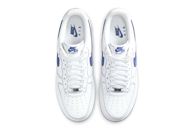 Nike Air Force 1 Low Contrast Stitch white deep royal blue HQ2037-100 Release Info