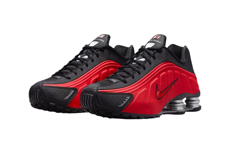 nike shox black red