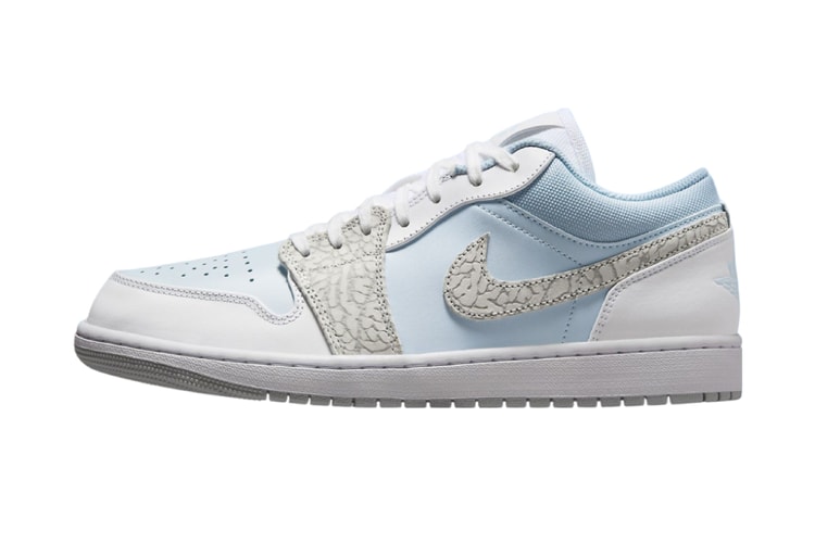 The Air Jordan 1 Low Surfaces in “Blue Tint" With Elephant Print Accents