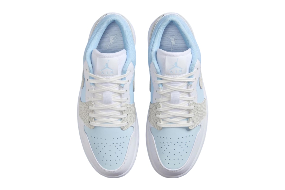 Nike Air Jordan 1 Low "Blue Tint" Elephant Print IB7692-400 Release Info Tinker Hatfield Swoosh