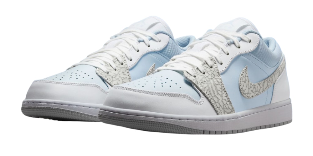 The Air Jordan 1 Low Surfaces in “Blue Tint" With Elephant Print Accents