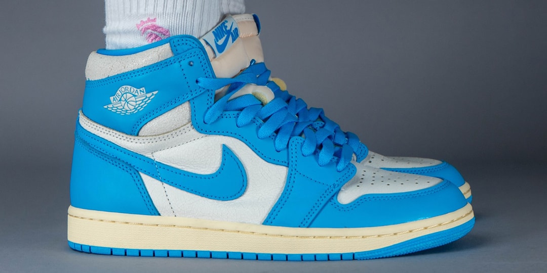 On-Foot Look at the Air Jordan 1 High OG "UNC Reimagined"