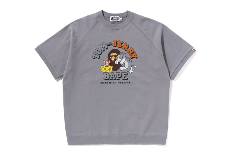 BAPE Collaborative 'Tom and Jerry' Collection 85th anniversary celebration capsule T-shirts, full-zip hoodies, sweatshirts, pouches, and a plush doll set