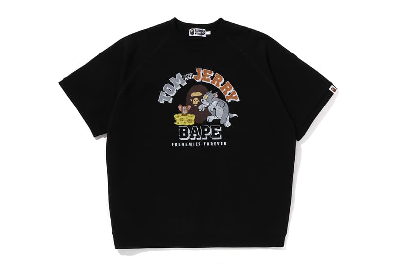 BAPE Collaborative 'Tom and Jerry' Collection 85th anniversary celebration capsule T-shirts, full-zip hoodies, sweatshirts, pouches, and a plush doll set