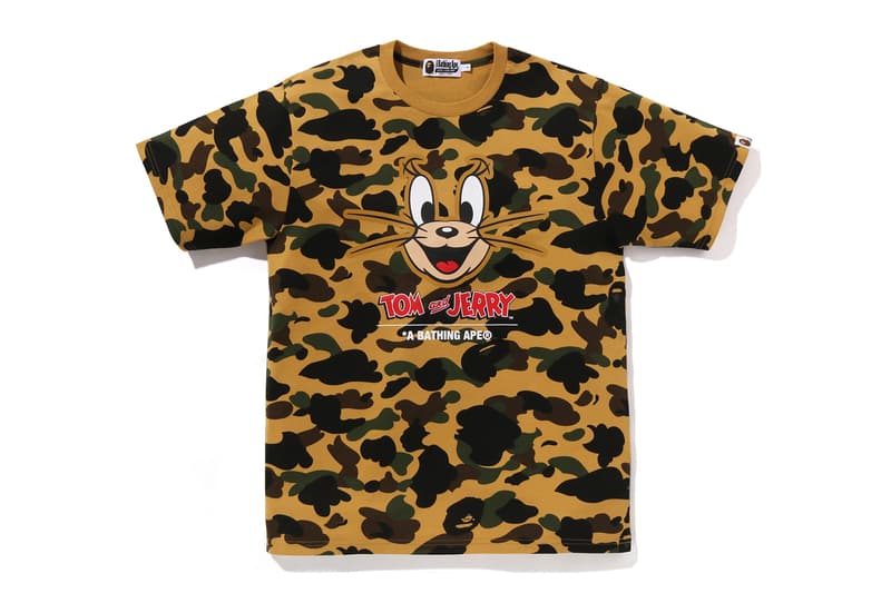 BAPE Collaborative 'Tom and Jerry' Collection 85th anniversary celebration capsule T-shirts, full-zip hoodies, sweatshirts, pouches, and a plush doll set