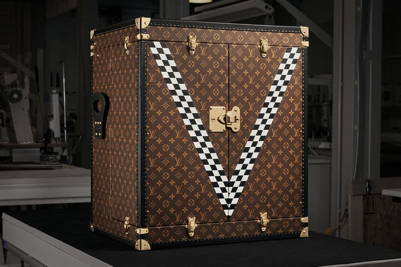 Closer Look at Louis Vuitton's 75th Anniversary Formula 1 World Championship Trophy Trunk lewis hamilton max verstappen