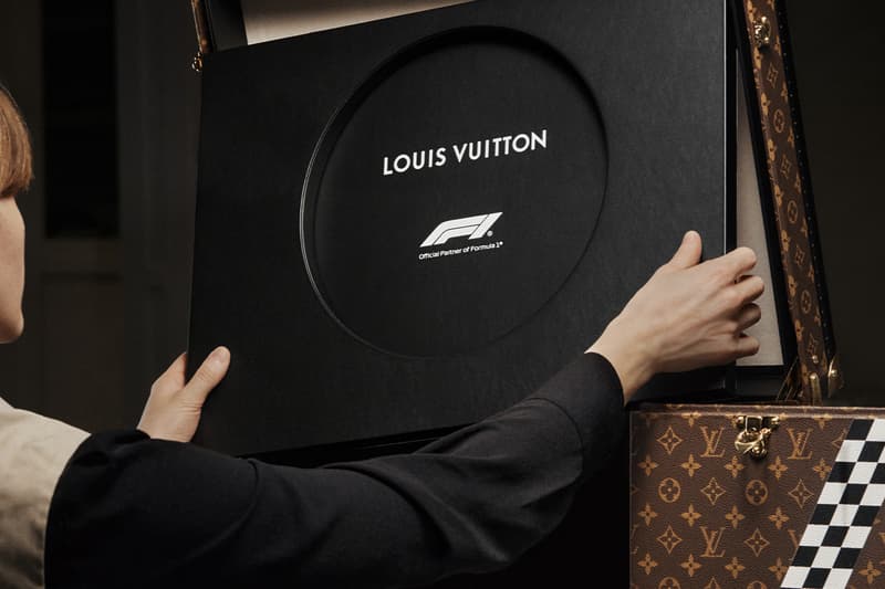 Closer Look at Louis Vuitton's 75th Anniversary Formula 1 World Championship Trophy Trunk lewis hamilton max verstappen