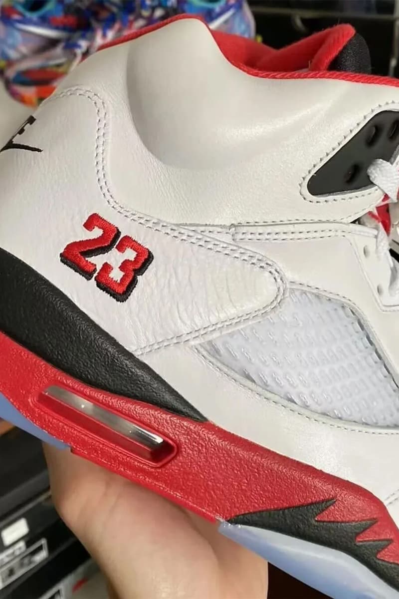 air michael jordan brand fire red 5 black tongue red midsole 2025 release date info photos price store list buying guide 