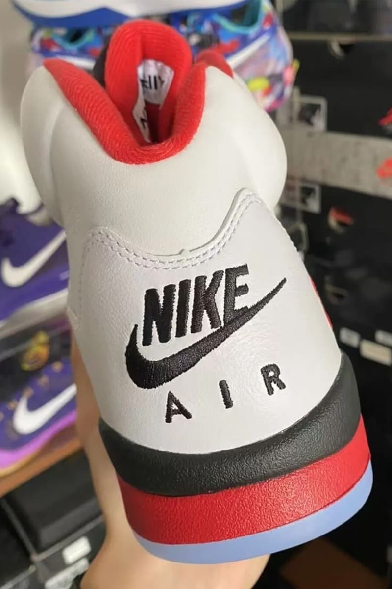 air michael jordan brand fire red 5 black tongue red midsole 2025 release date info photos price store list buying guide 