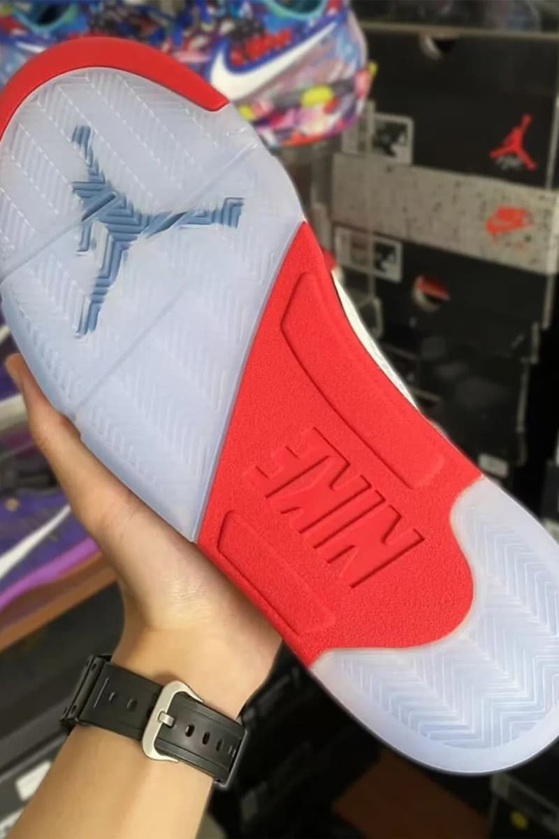 air michael jordan brand fire red 5 black tongue red midsole 2025 release date info photos price store list buying guide 