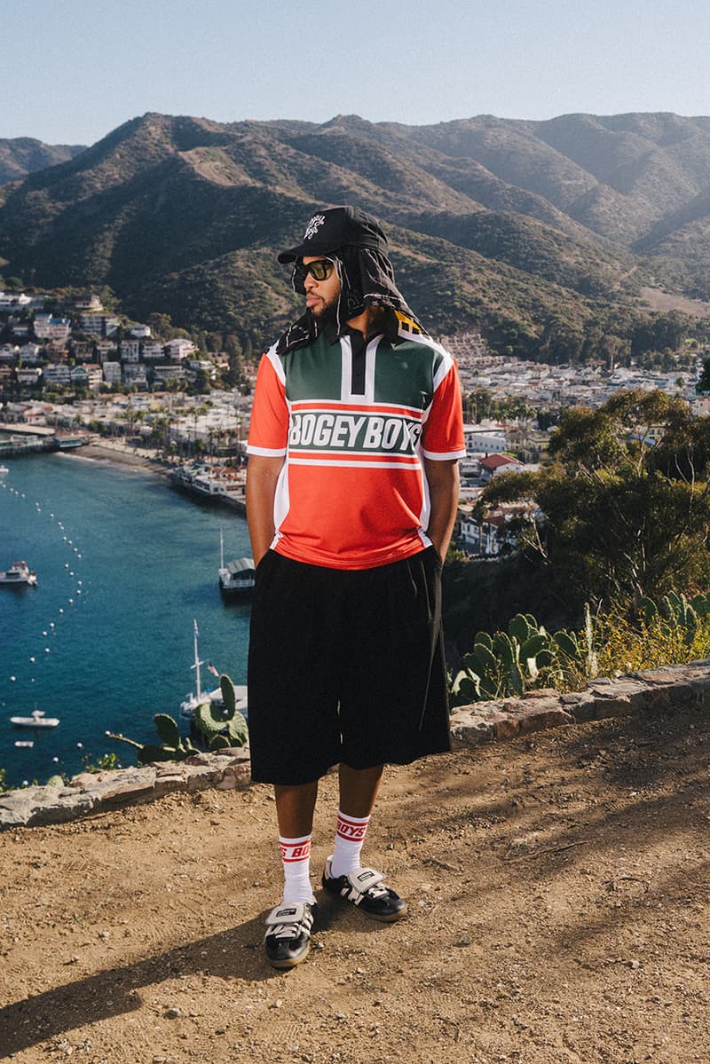 bogey boys spring 2025 line catalina california polo t shirts hoodie hat shorts socks red green blue white logo graphic macklemore