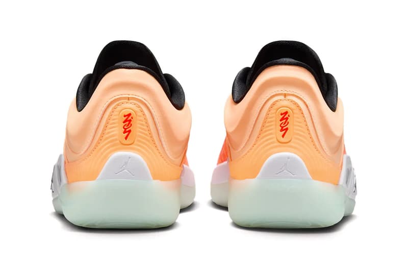 Jordan Zion 4 "Forged in Fire" Peach Cream/Black-White-Total Orange FB1802-800 zion williams michael jordan brand basketball nba player new orleans pelicans swoosh nike
