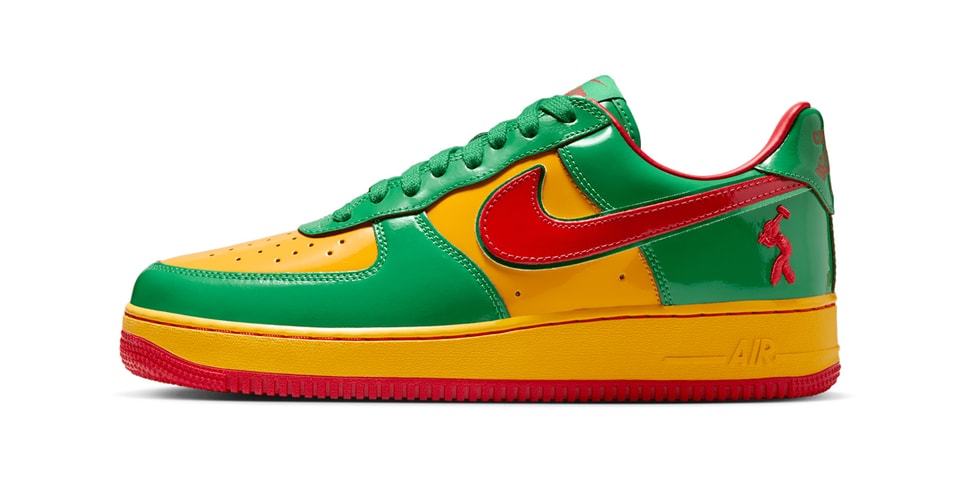 Nike Vibrant Green Athletic Shoes with Red and Yellow Highlights Lil Yachty Nike Air Force 1 Low Lucky Green IH4383-300 main image 2