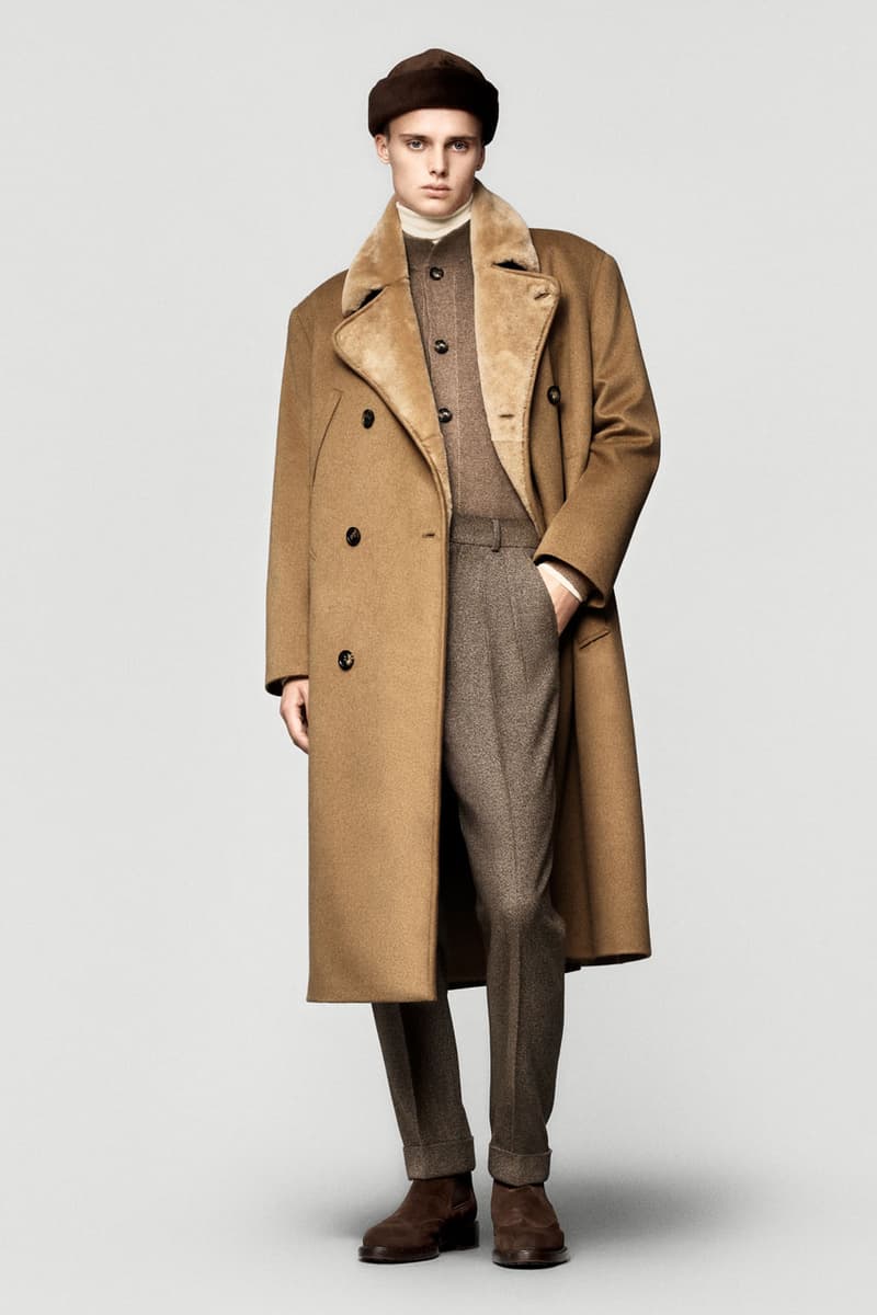 Loro piana fall winter 2025 2026 collection milan fashion week equestrian hunting jackets parka merino wool cashmere boots leather satin suit suede cheviot spagna jacket cape 